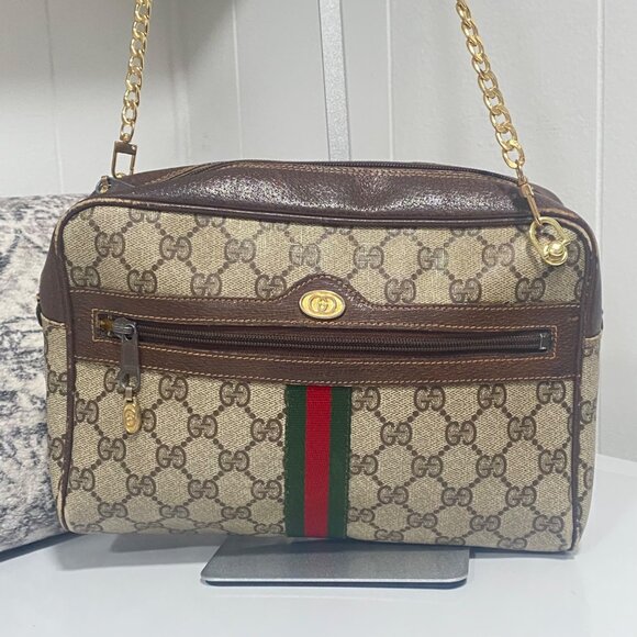 Vintage Gucci GG Supreme Sherry Line Shoulder Bag in Tan Brown - Picture 2 of 11